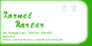 kornel marter business card